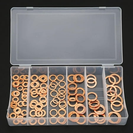 110Pcs Copper Washer Assortment Kit,Copper Washer Copper Gasket Flat Copper Washer Sealing Washer Fasteners Assortment Kit,for Automobiles Pump 110Pcs Copper Washer Assortment Kit,Copper Washer Copper Gasket Flat Copper Washer Sealing Washer Fasteners Assortment Kit,for Automobiles Pump